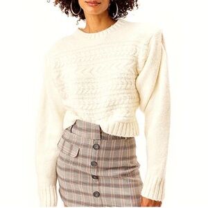 For Love And Lemons Cream Crew Neck Sweater